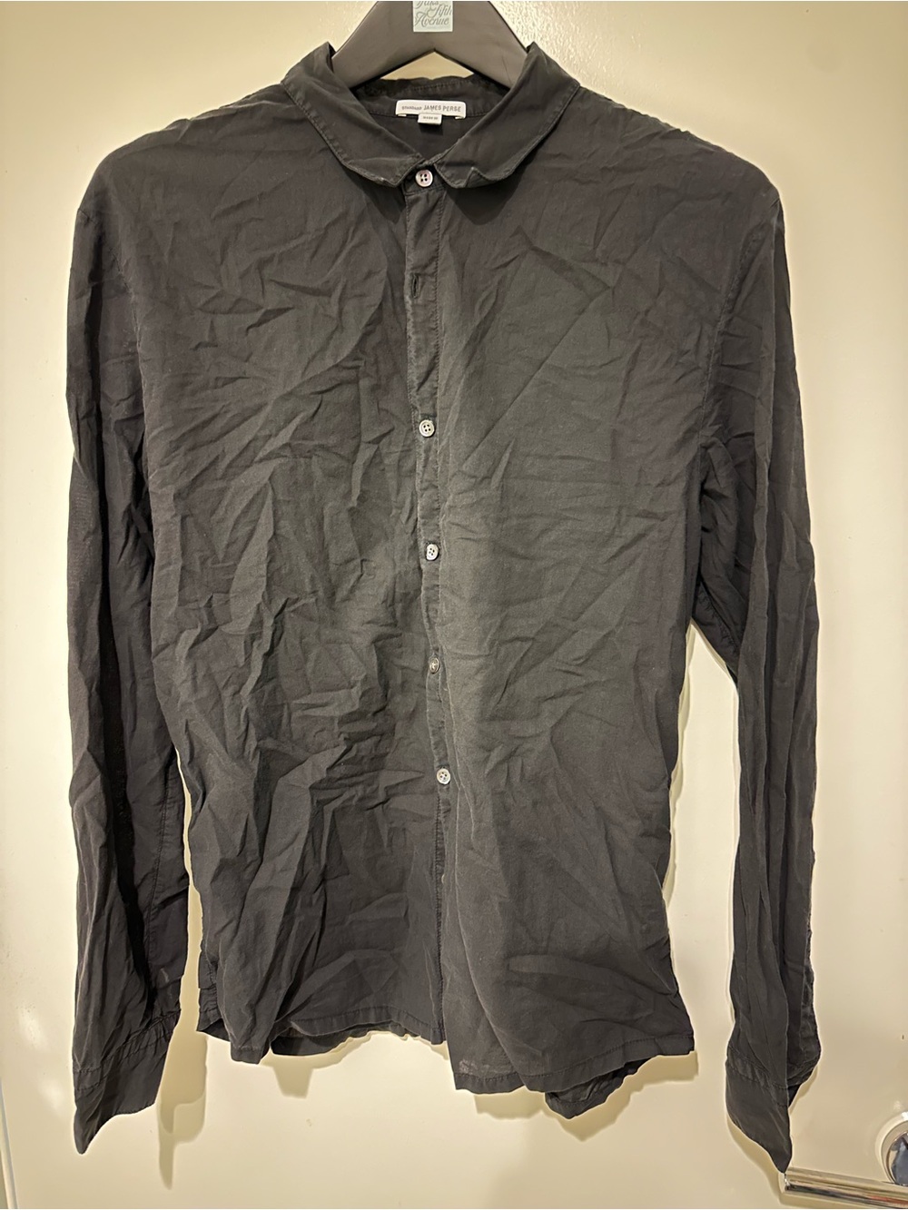 James Perse Black Long-Sleeve Button Down Shirt